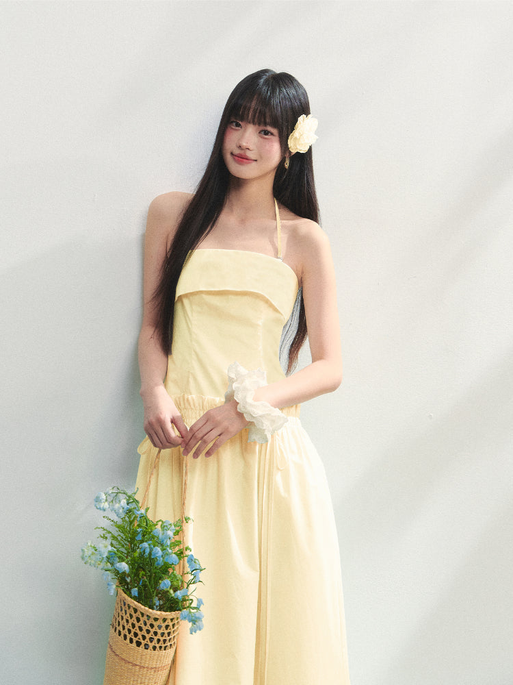 Tie-Waist Strapless Dress