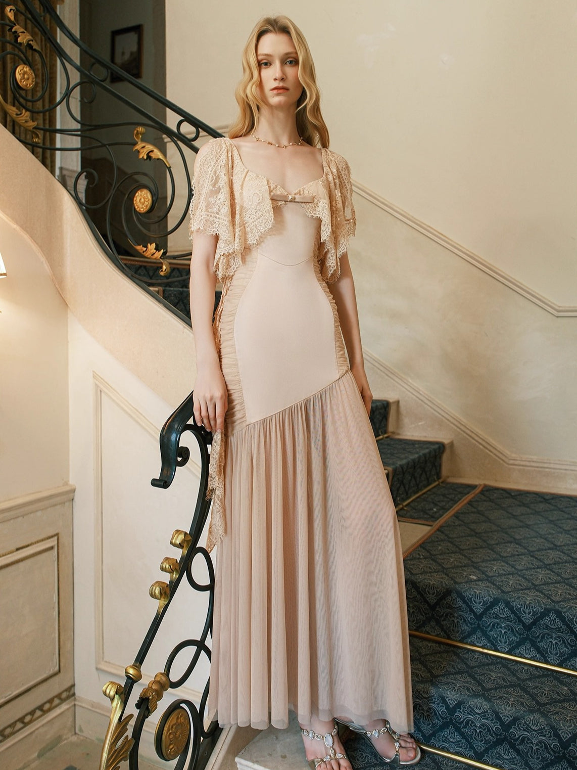 Fille Draped Mermaid Silhouette Dress