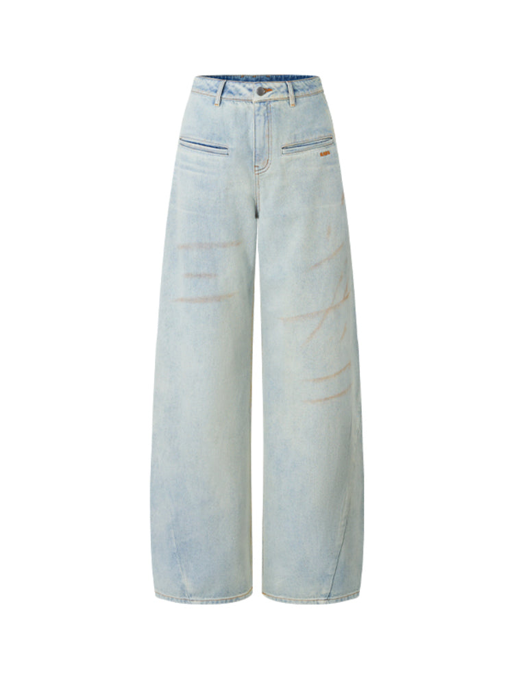 Loose Straight-Leg Denim Pants