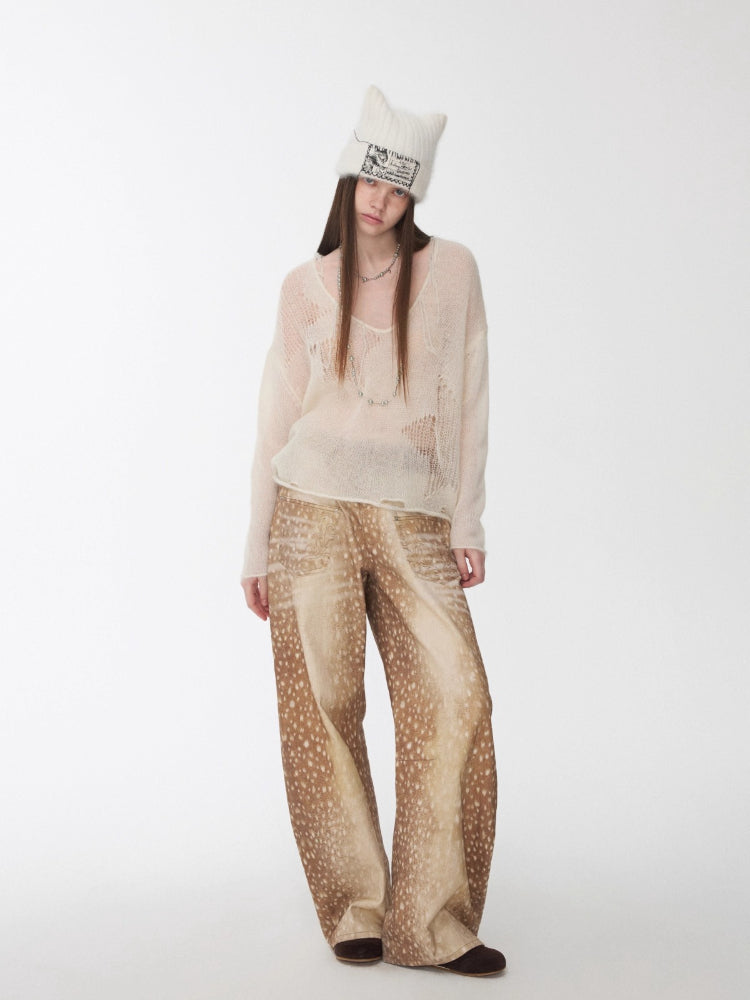 Mohair Star Cutout Sweater