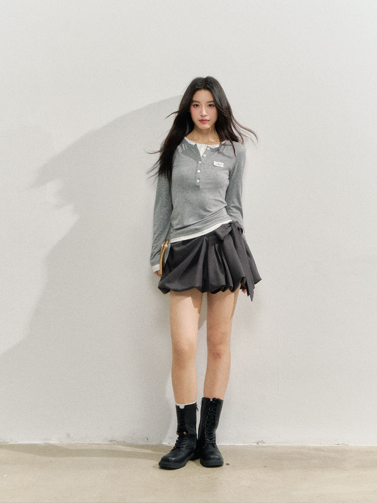 Lyocell Henley Neck Soft T-Shirt