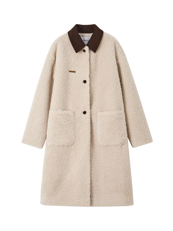 Colorblock Collar Sherpa Coat