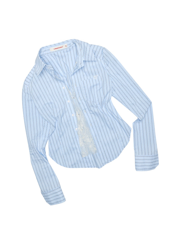 Faux Two-Piece Buttoned Slim Fit Shirt & Skirt Set