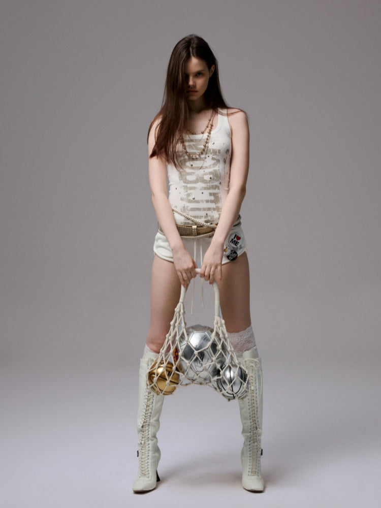 Hot-Stamped Gold & Silver Letter Printed Vest