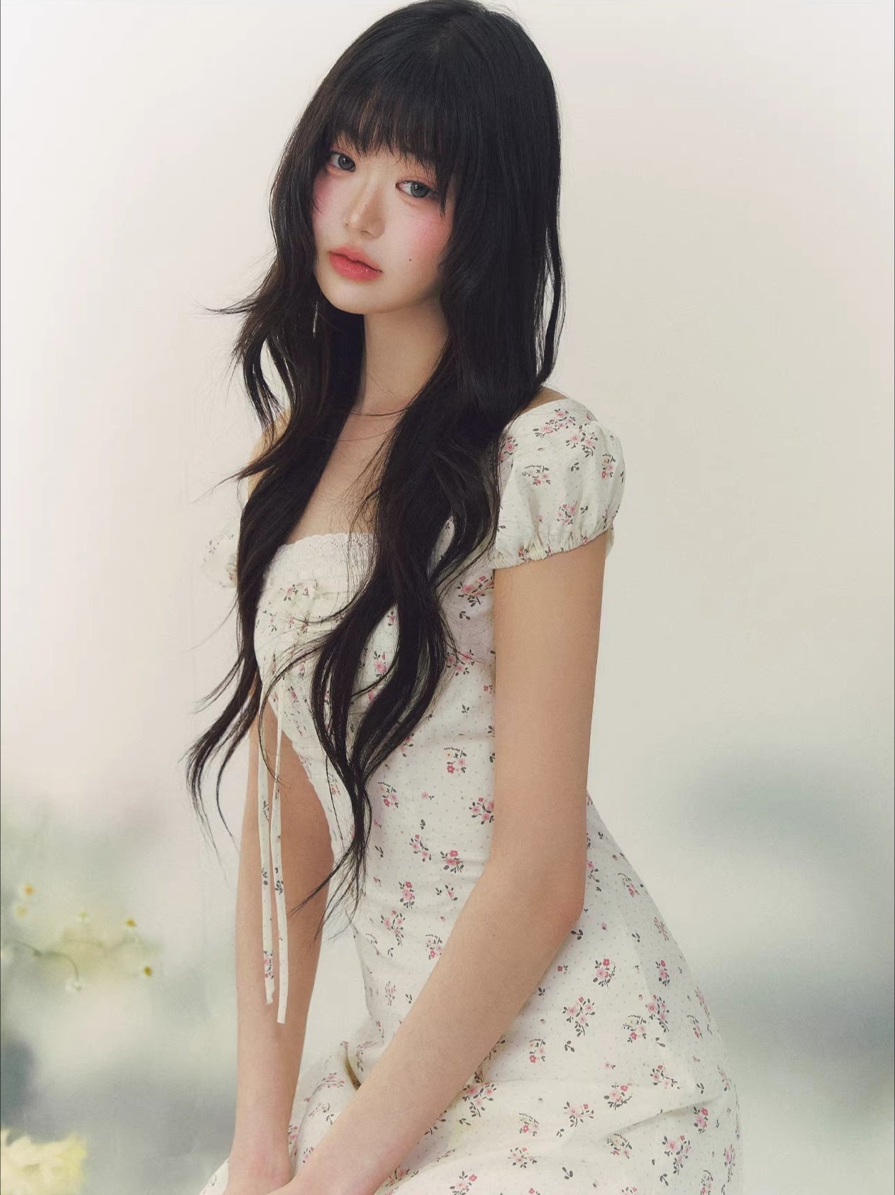 Floral Polka Waist Dress