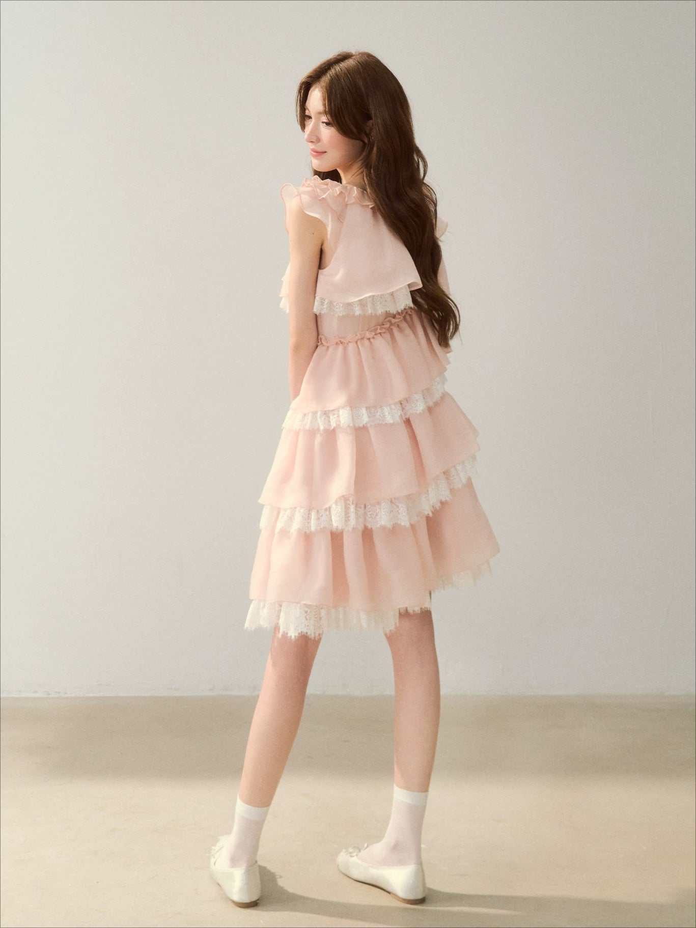 Tiered Lace Bow Dress