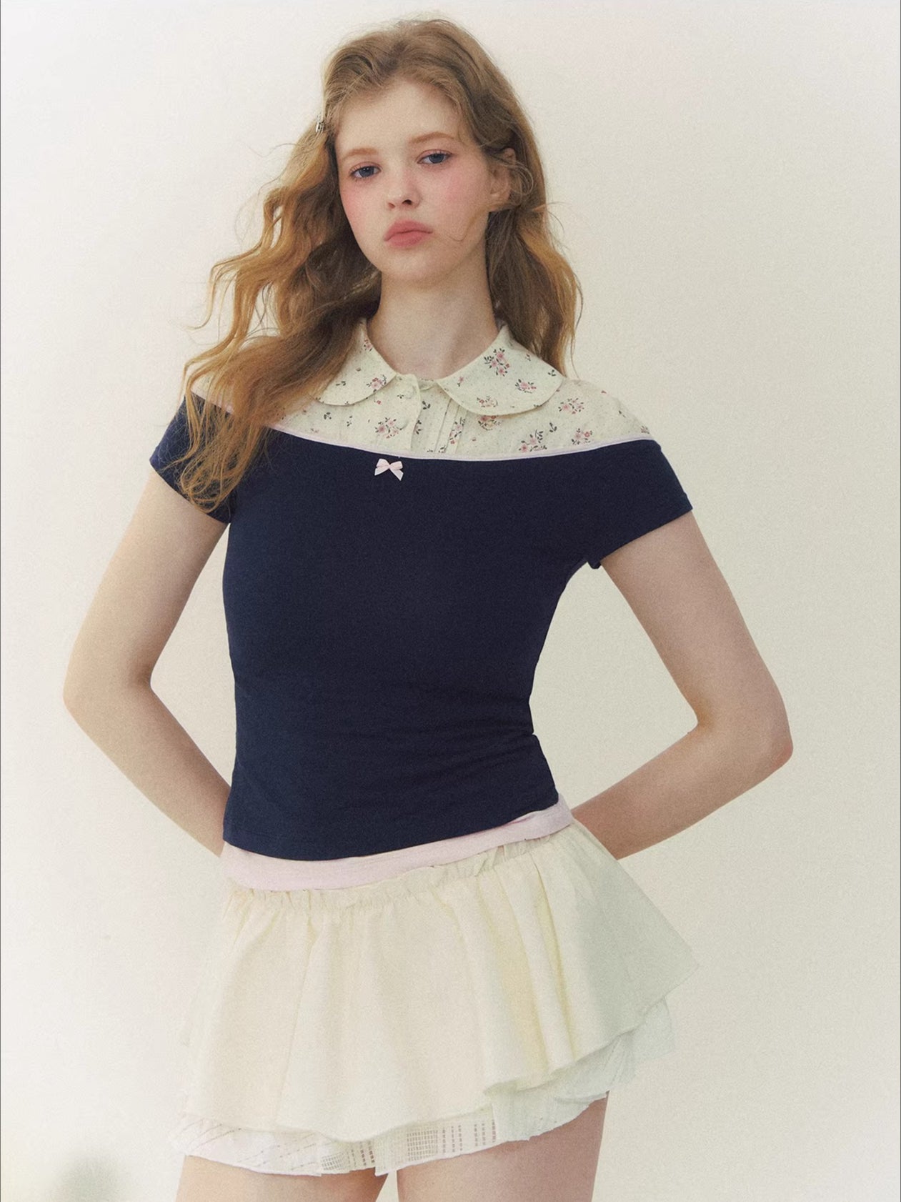 Layered Doll Collar Shirt