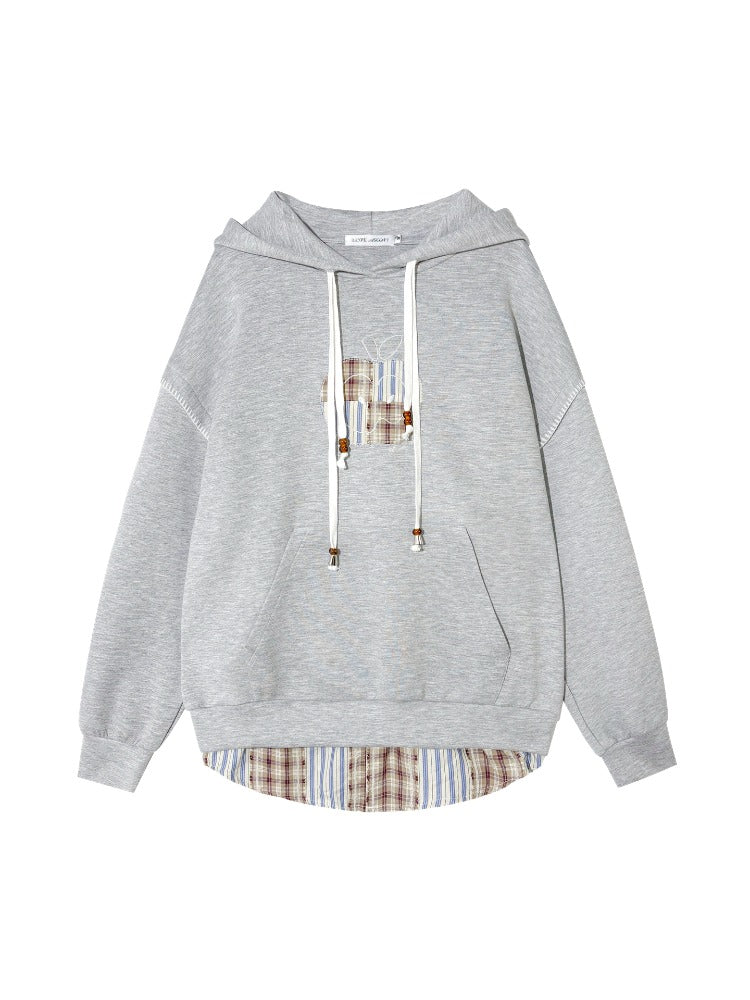 Apple Patch Two-Piece Layered Hoodie
