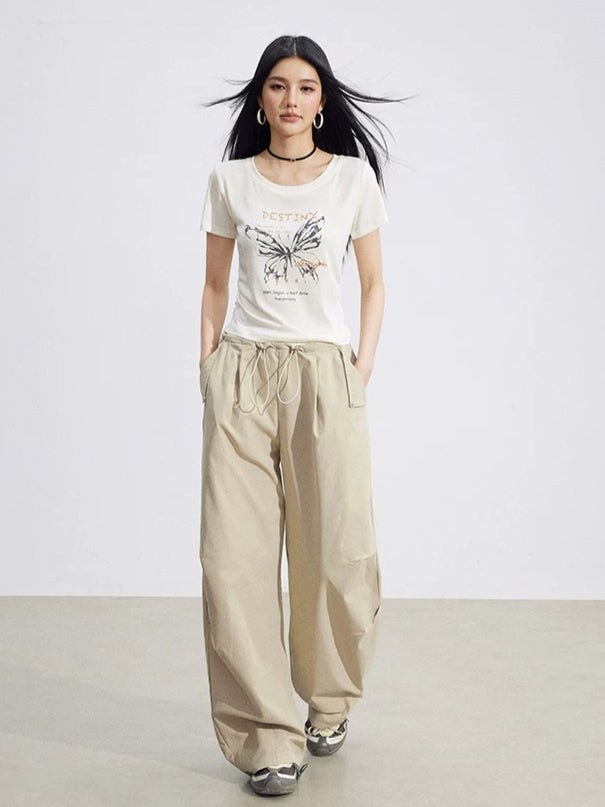 Layered Contrast Cargo Pants