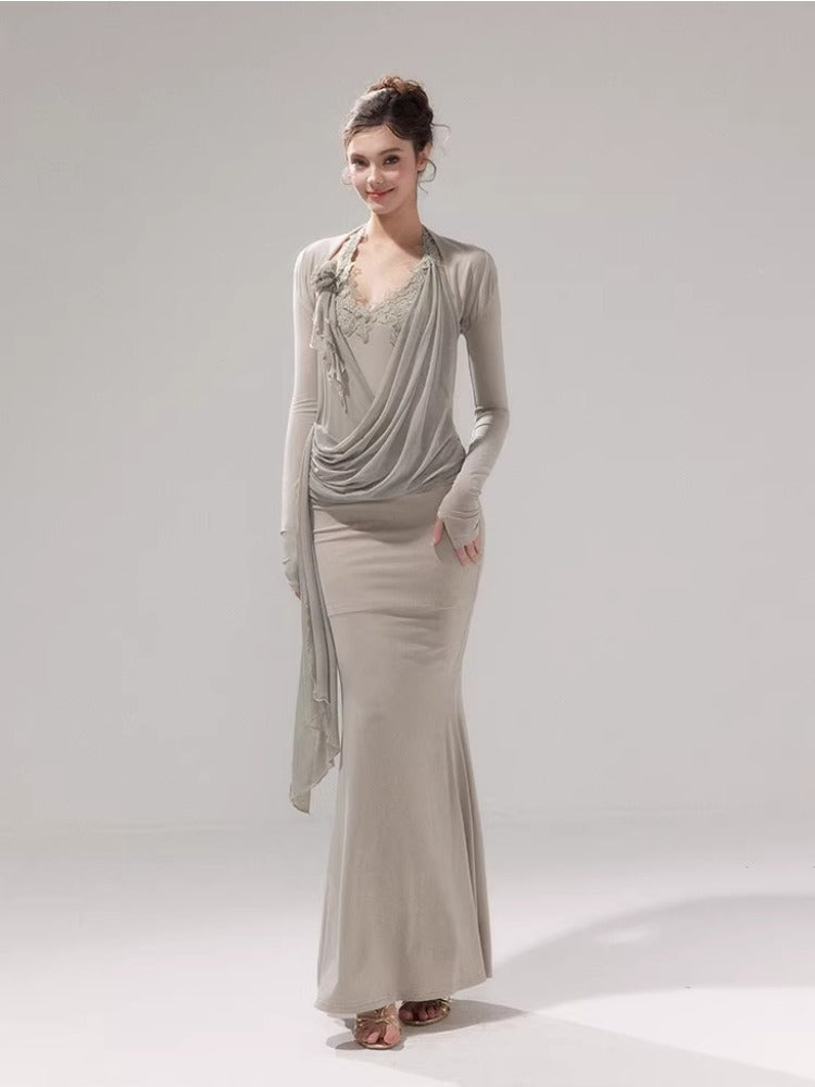 Draped Knit Mesh Set
