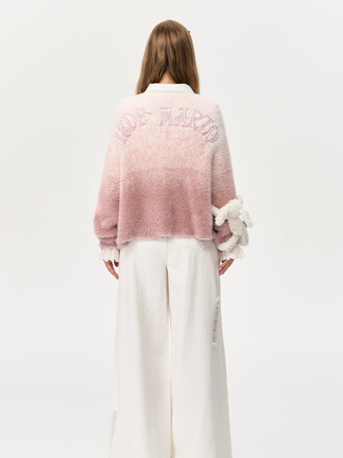 Khaki & Pink Doozoo Gradient Cardigan