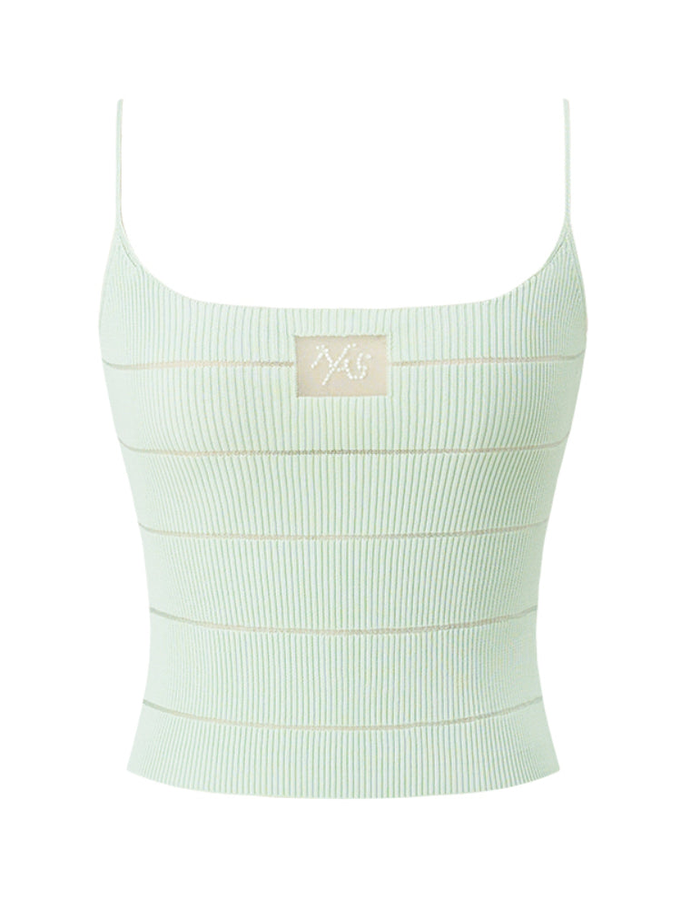 Ice Feel Striped Knit Vest