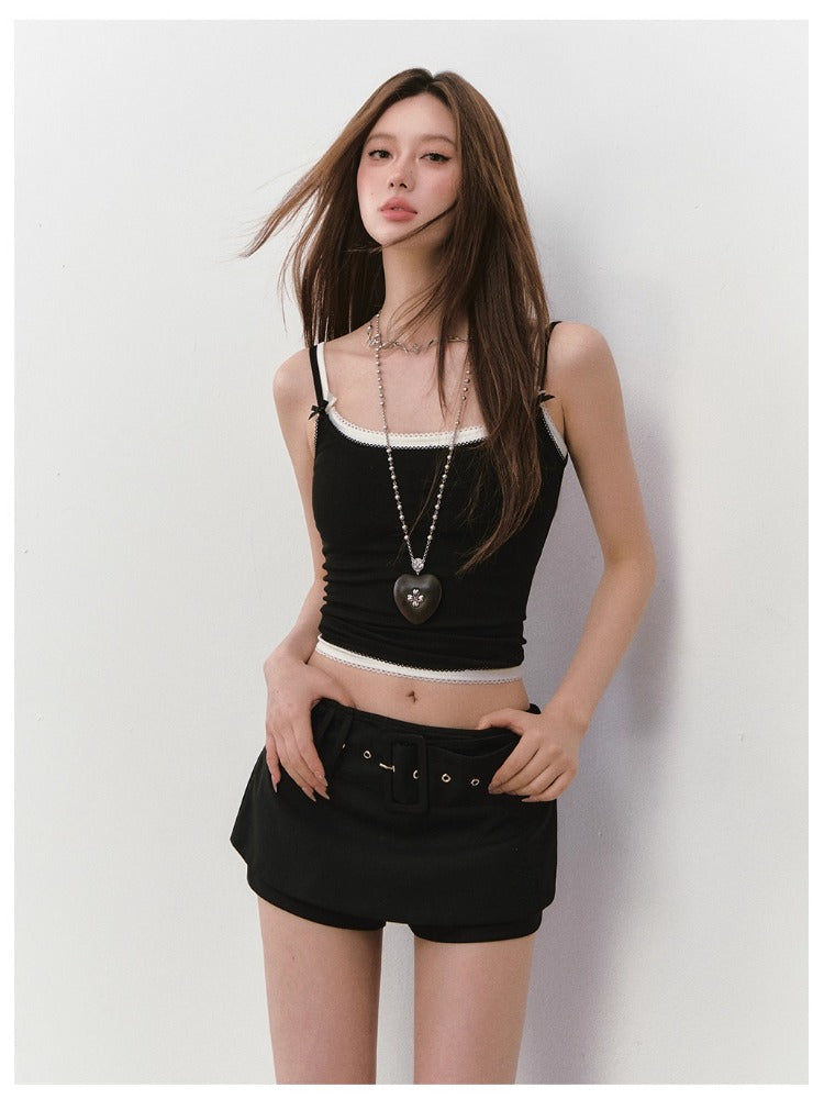 Belt Brand Embroidered Suit Skirt