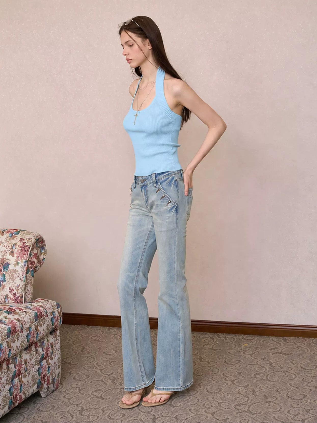 Ribbed Halter Cami Top