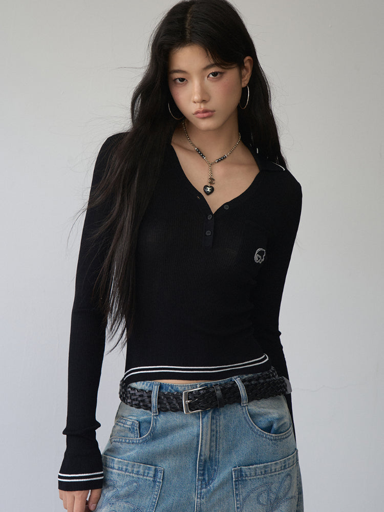 Contrast-colored Stripe Heart-wing T-shirt & Shorts Set