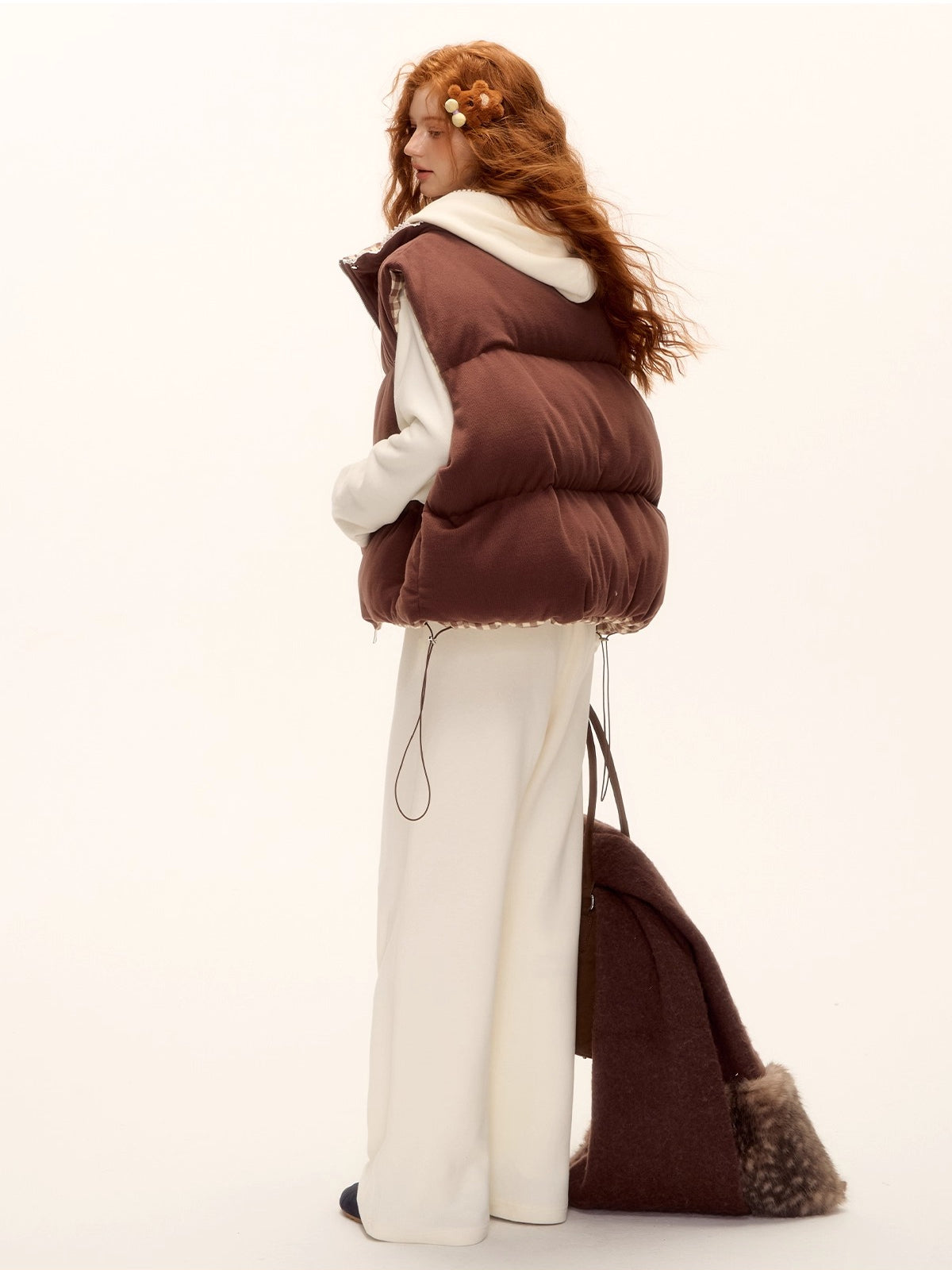 Reversible Check Lace Vest