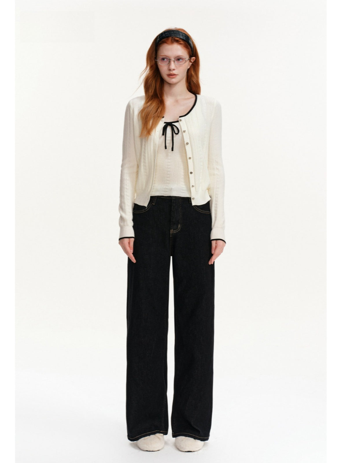Contrast Trim Knit Twin Set