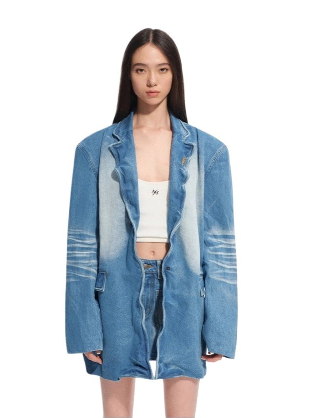 Ice Blue Lynx Denim Jacket
