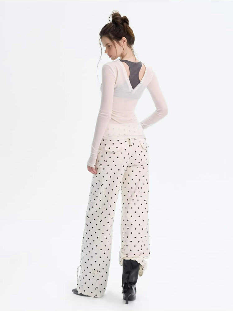Puppy Print Layered Knit Top