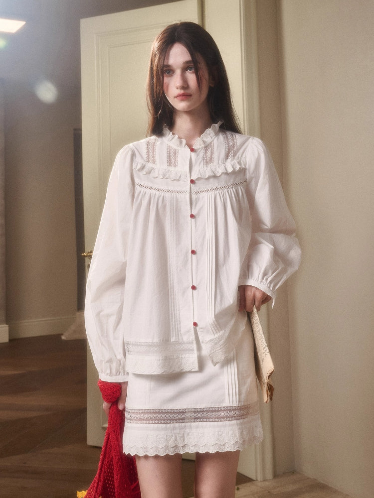 Cosagach Little World Cotton Shirt & Skirt Set