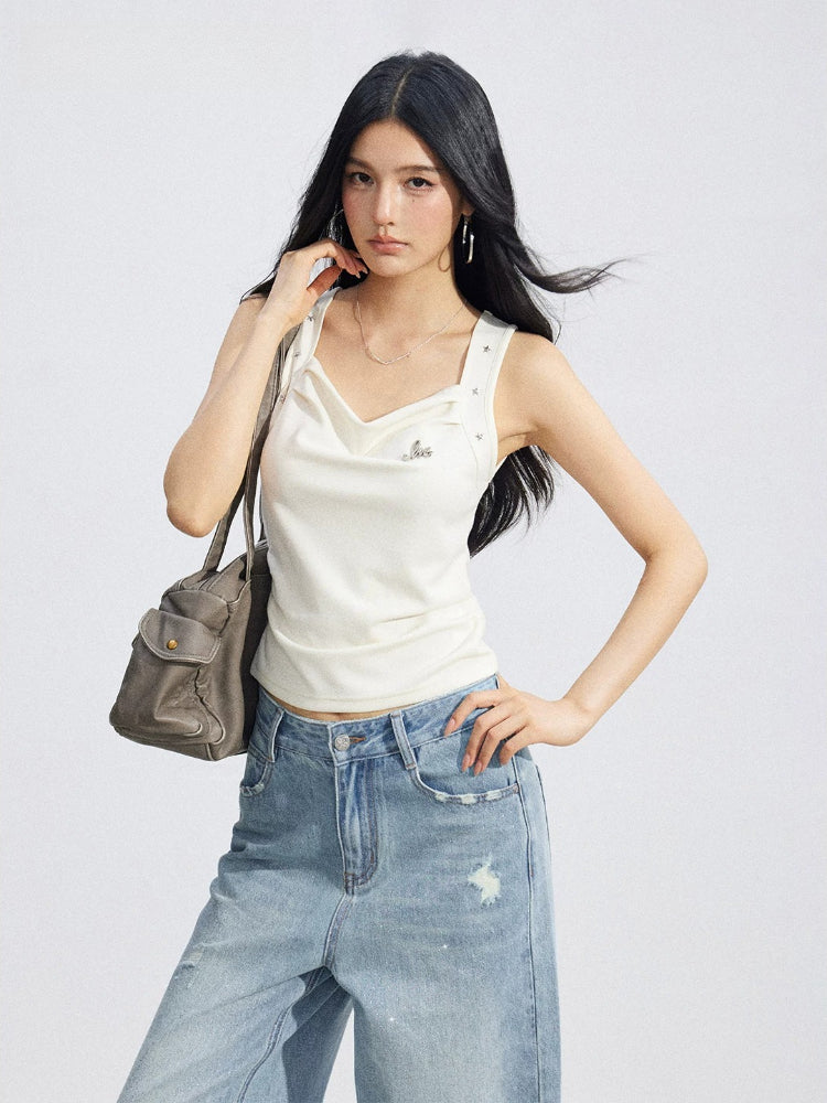 Star Pleated Slim Tank