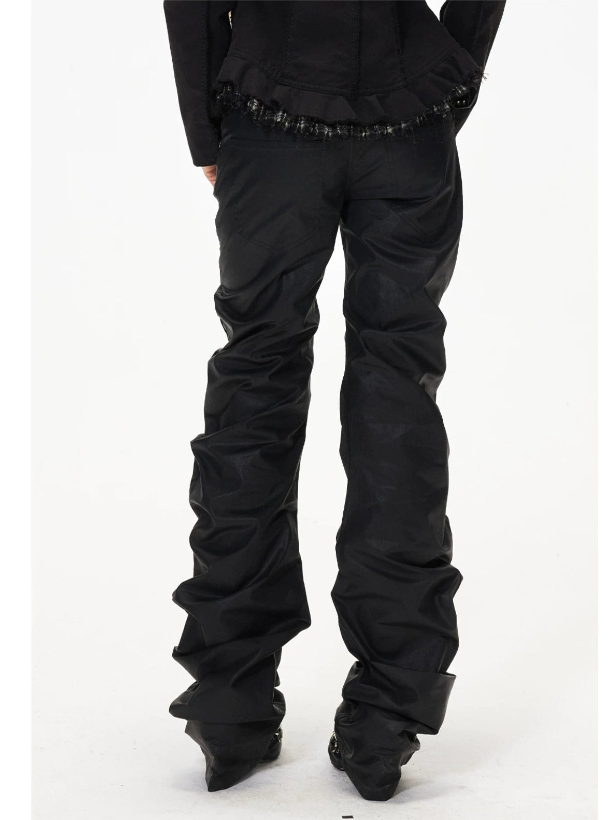 Punk Ruched Stacked Pants