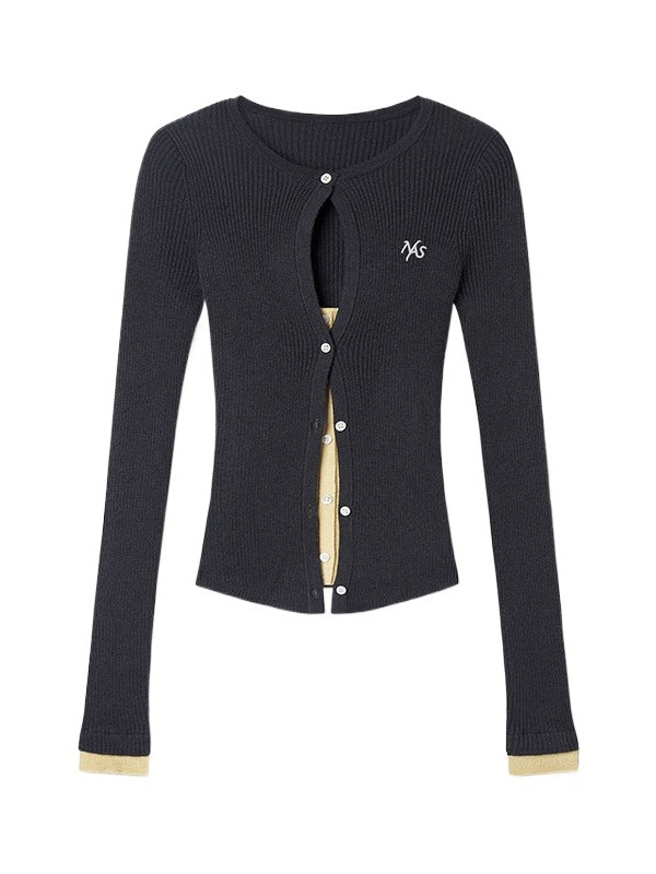 Perth Cutout Contrast Cardigan