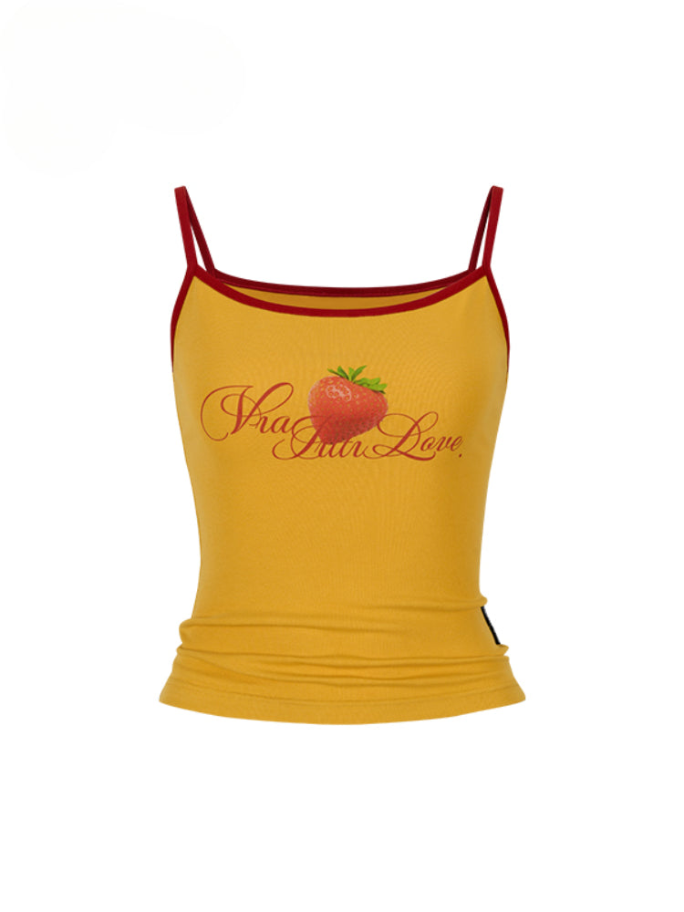 Colorblock Letter Print Cami Top