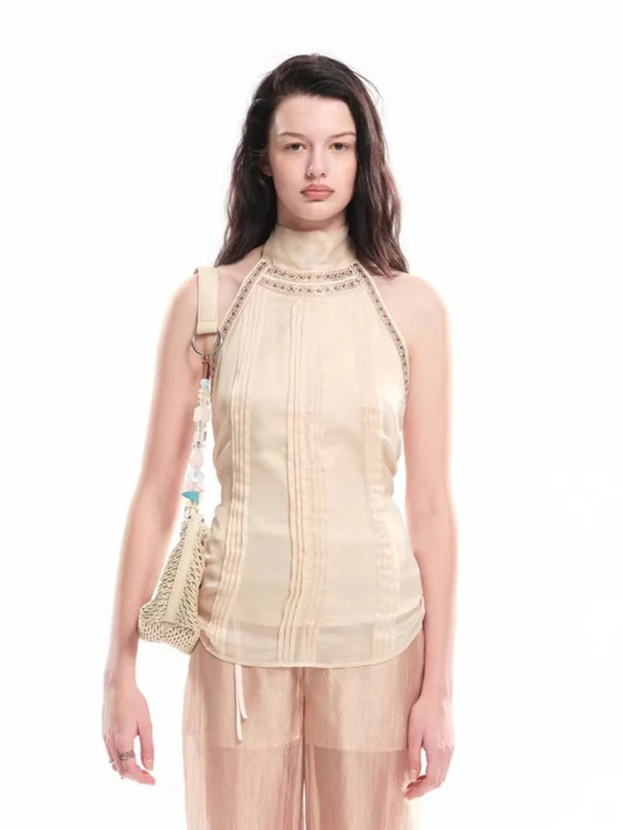 Rhinestone Back-Tie Top