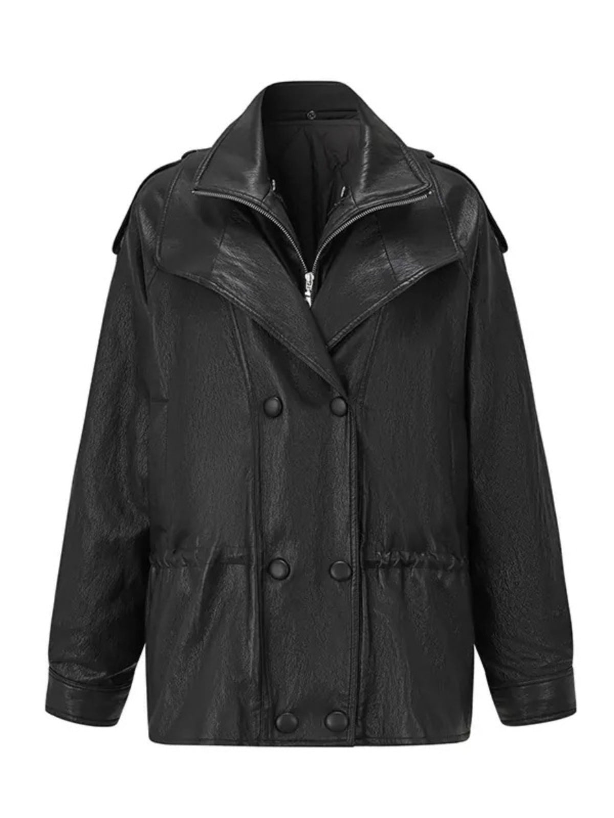 Urban Textured PU Down Jacket