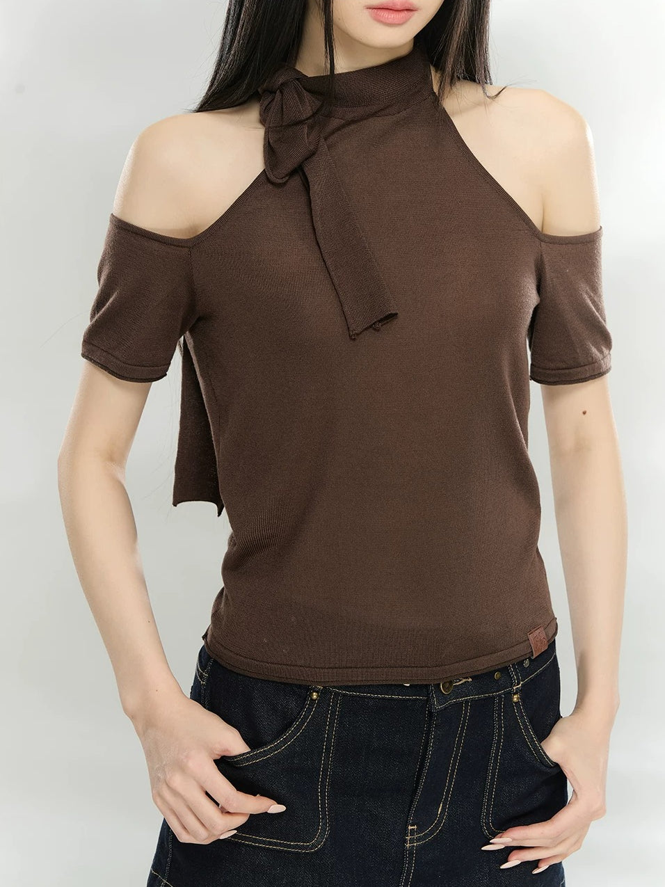 Cutout Halter Knit Top
