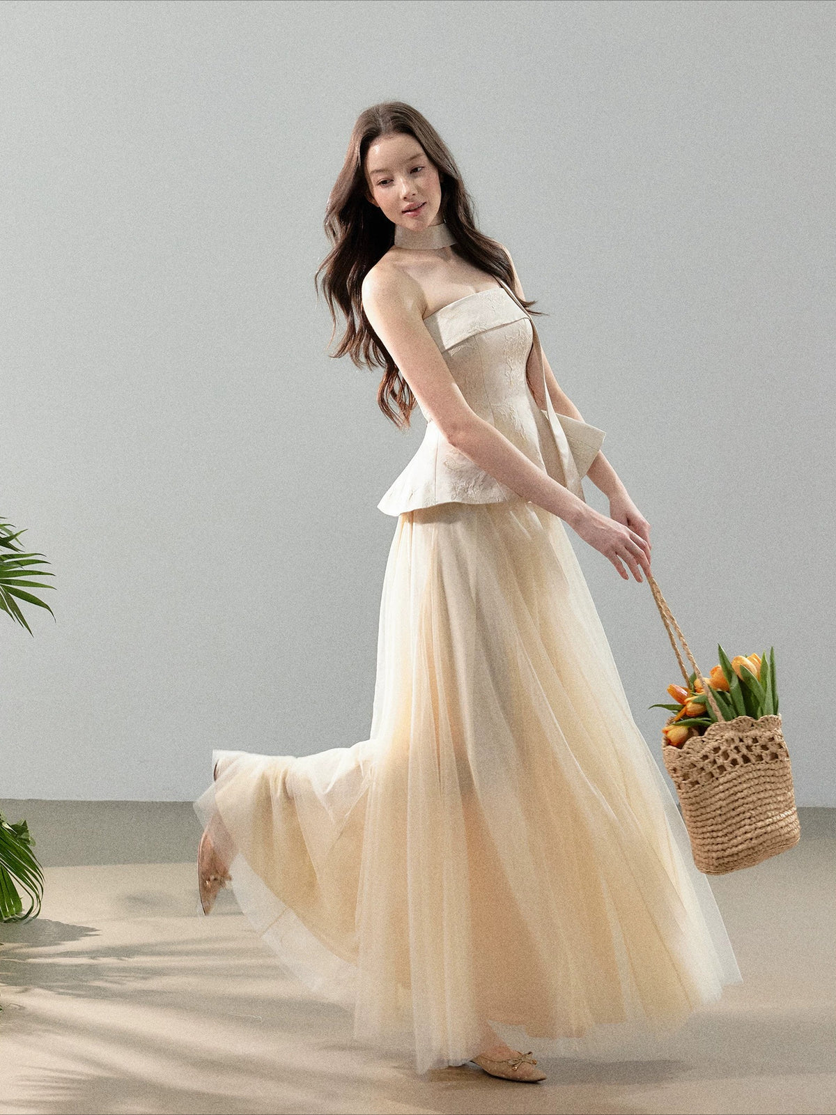 Jacquard Tulle Two Piece Set