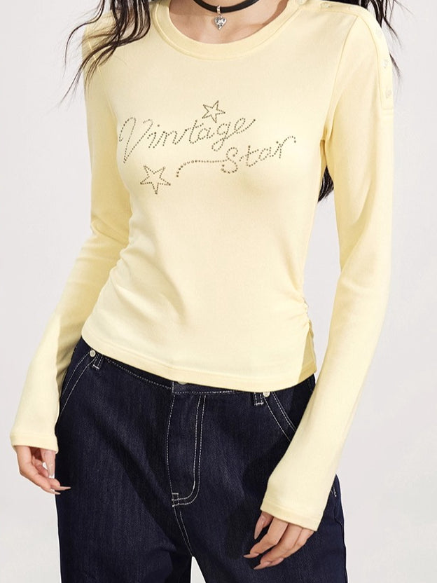Blue & White Rhinestone Star Slim-Fit T-shirt