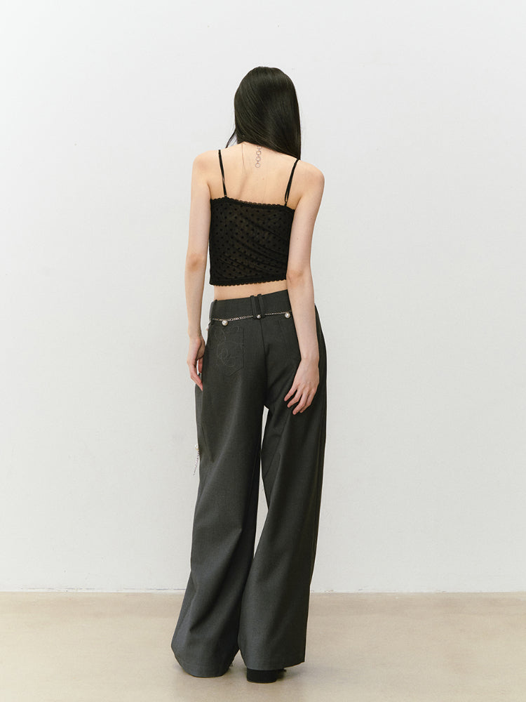 Waist-relaxed Wide-leg Suit Pants