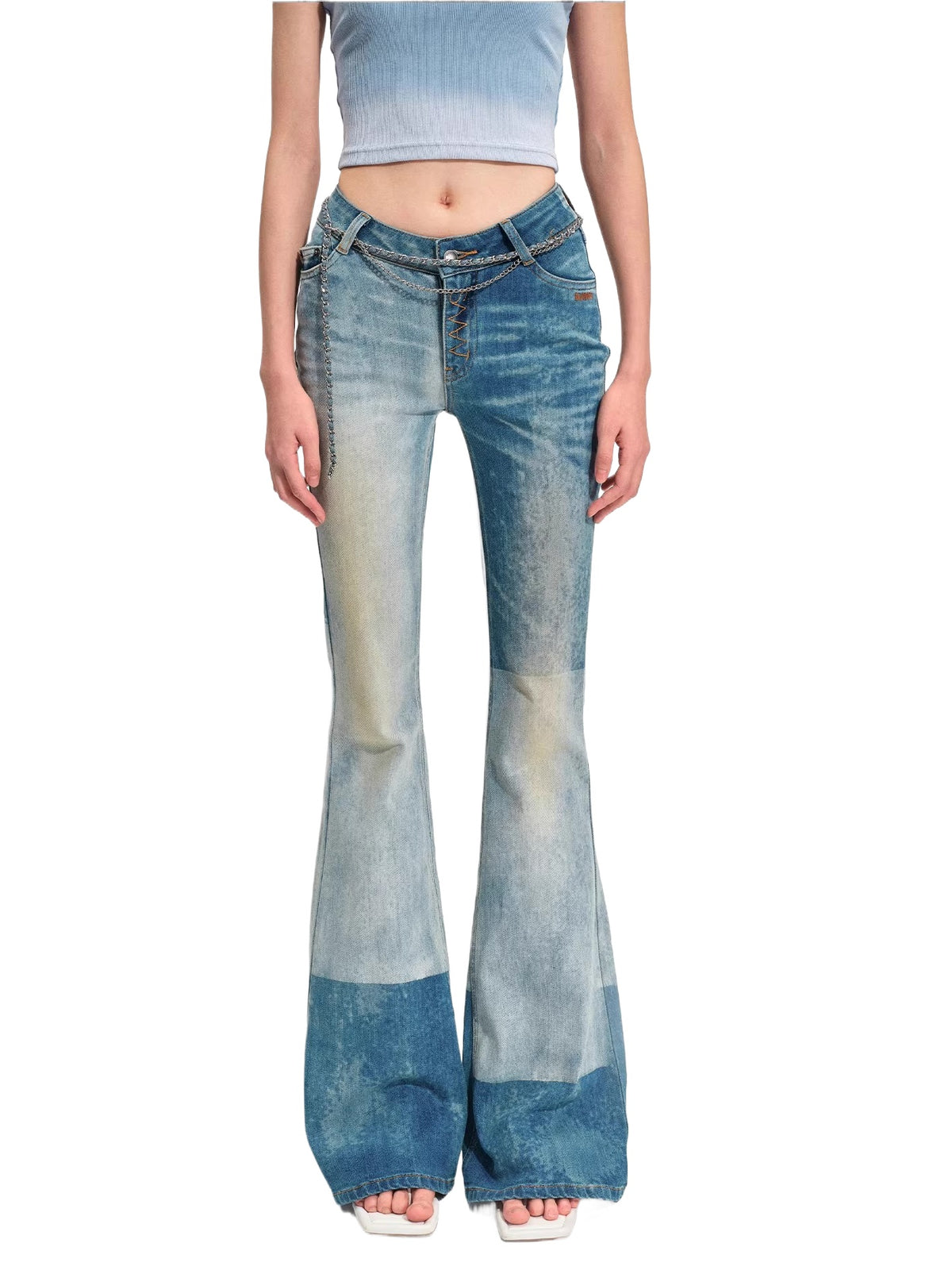 Equestrian Flare Denim Pants