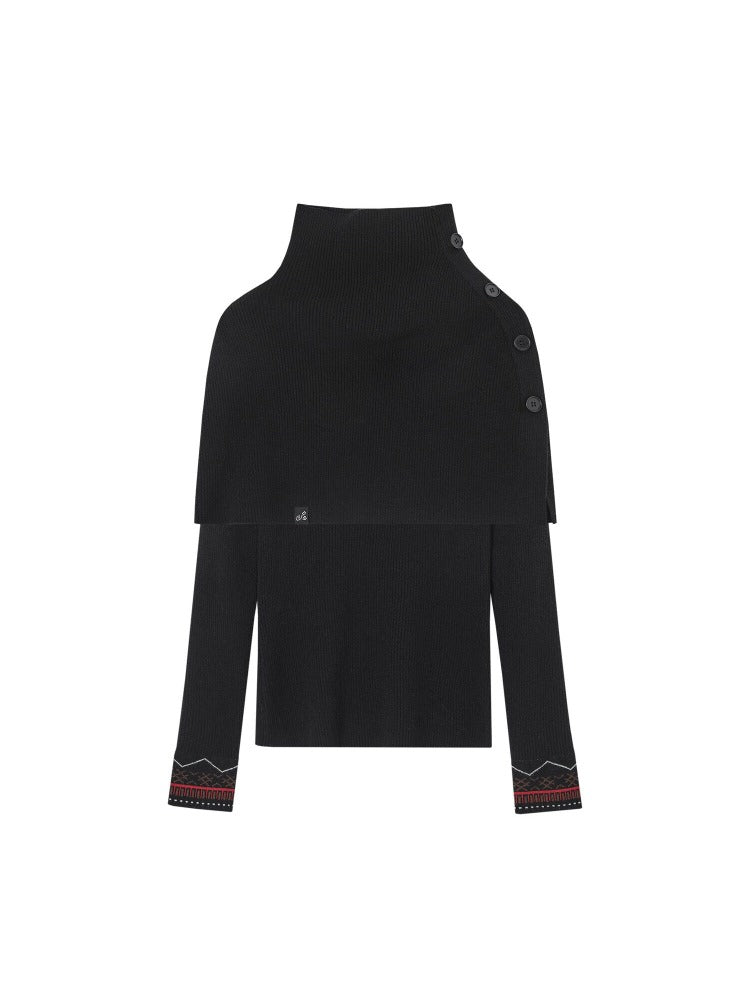Black & Gray Layered Knit Top