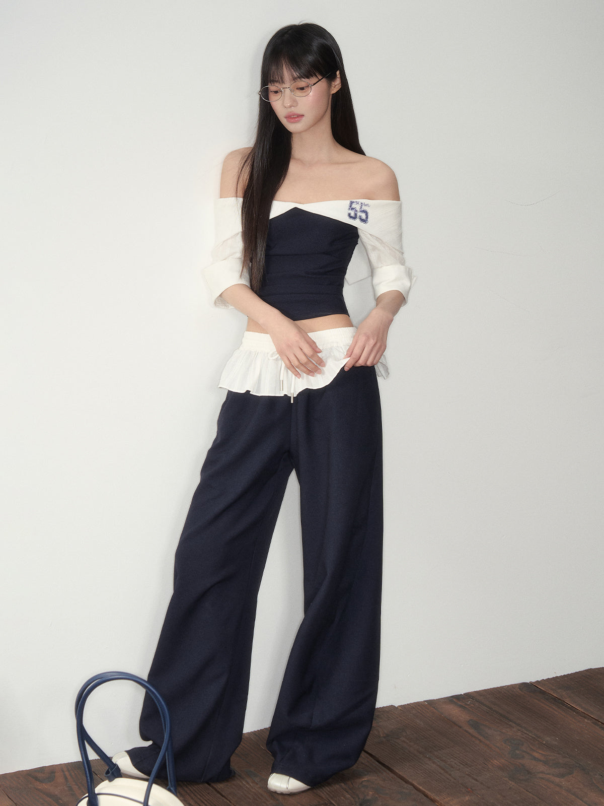 Off-Shoulder Active Blouse & Pants Set