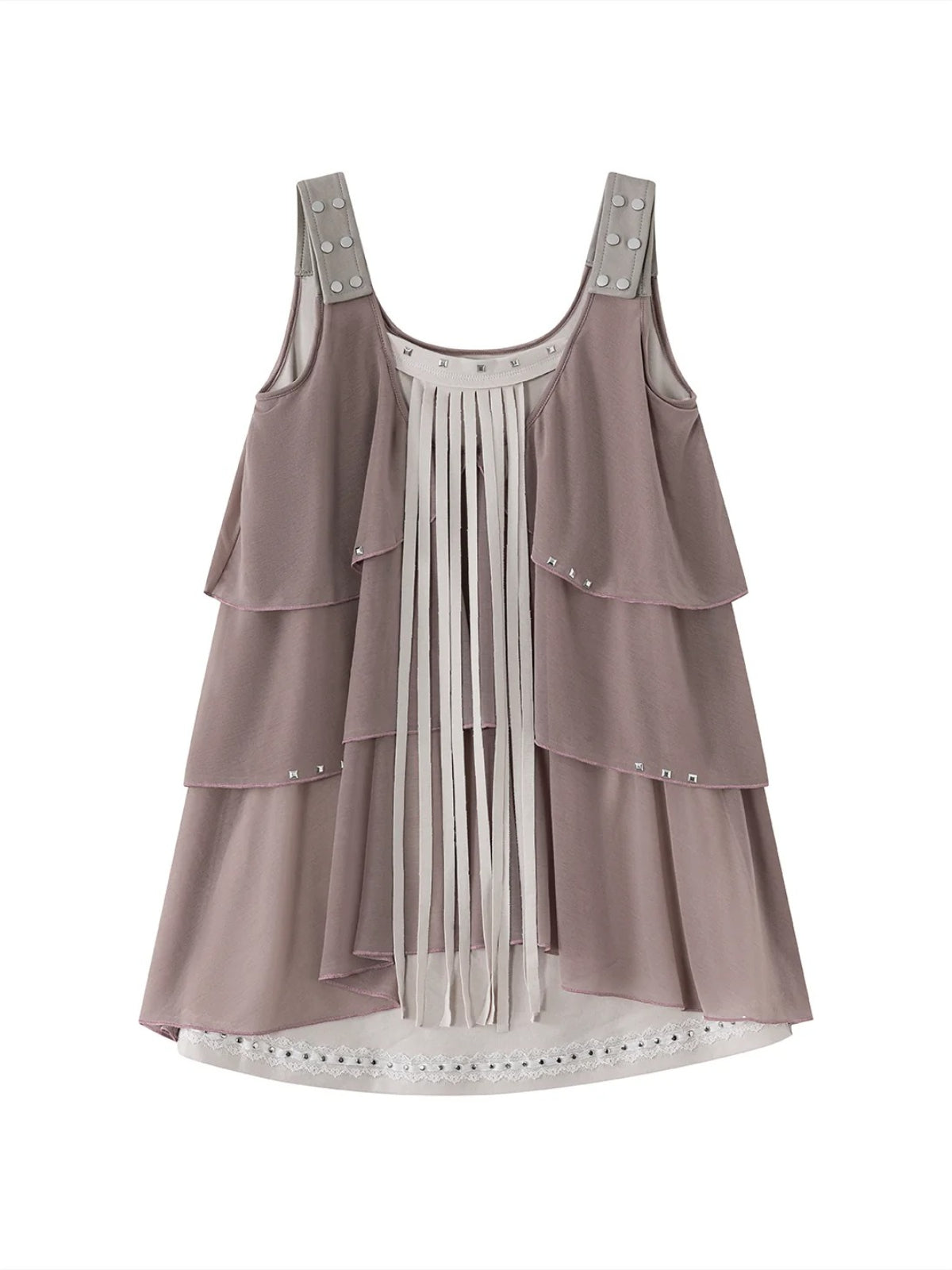 Ruffle Fringe Two-Piece Mini Dress