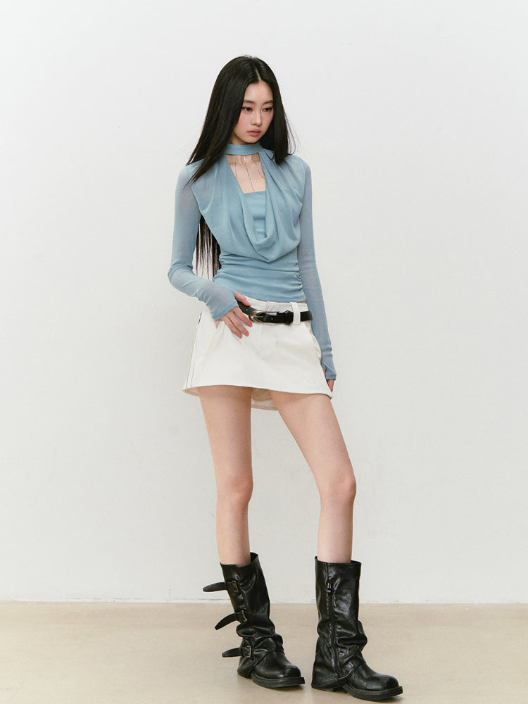 Casual Pencil Skirt with Double - Side Zippers