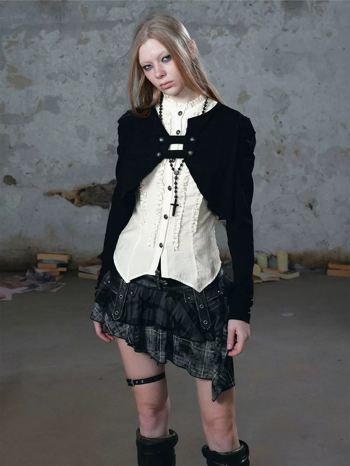 Vintage Ruffled Layered Cardigan