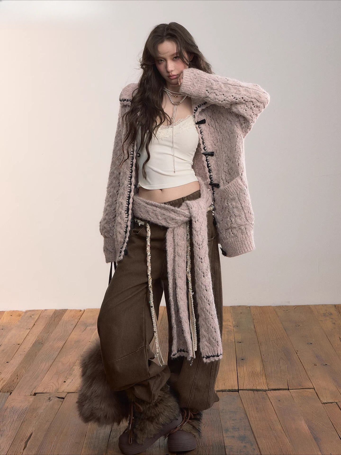 Heavywork Lapel Toggle Knit Cardigan