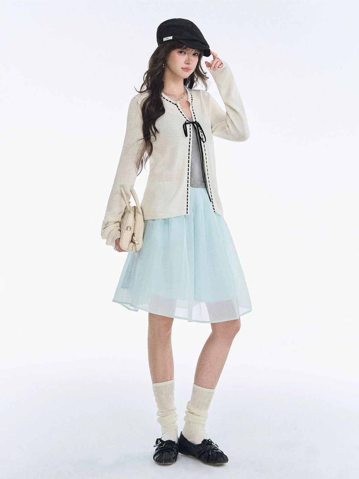 Ballet Tencel Pleated A-Line Skirt