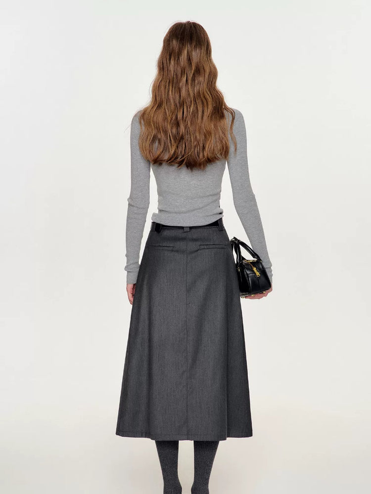 Wool Bow Turtleneck Top