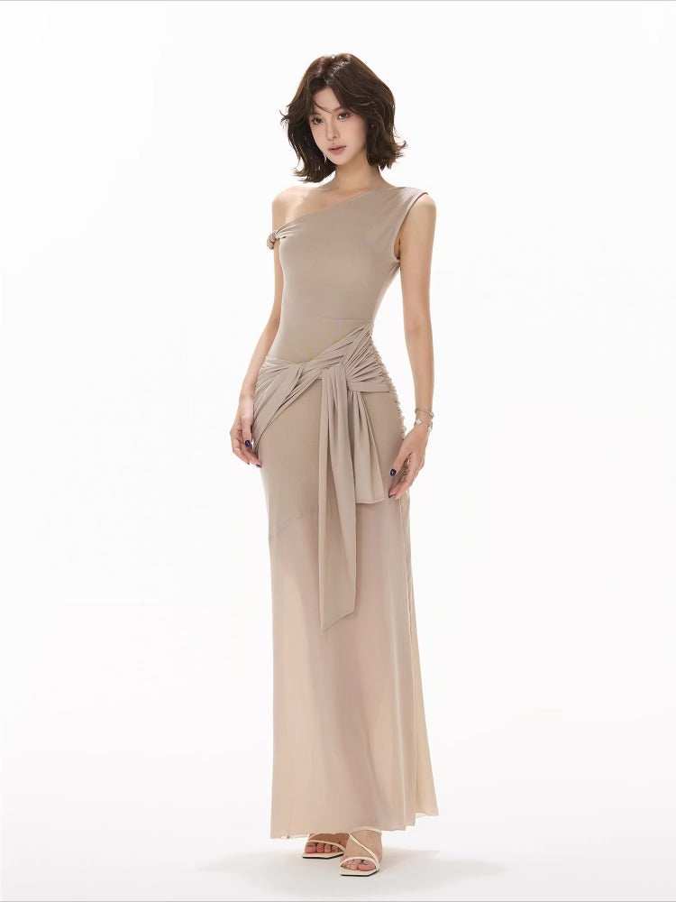 Reversible Knot Ruched Maxi Dress