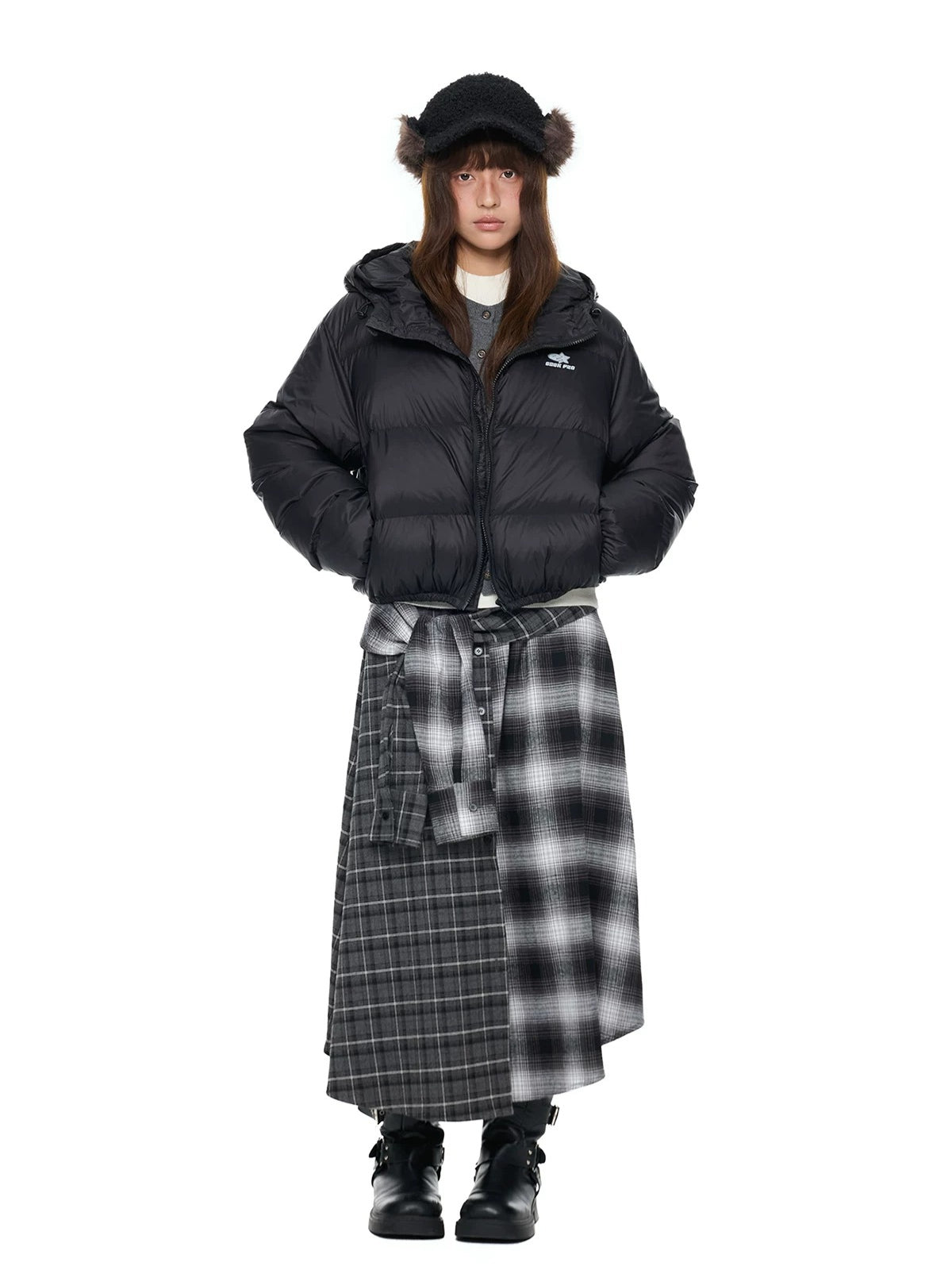 Maillard Cropped Down Puffer Jacket