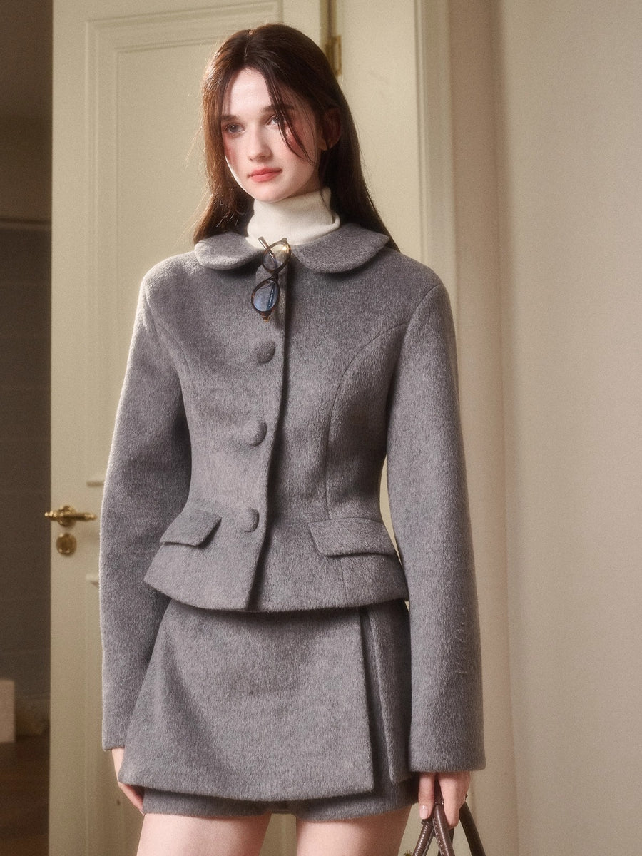 Cosagach Woolen Chic Jacket & Shorts Set