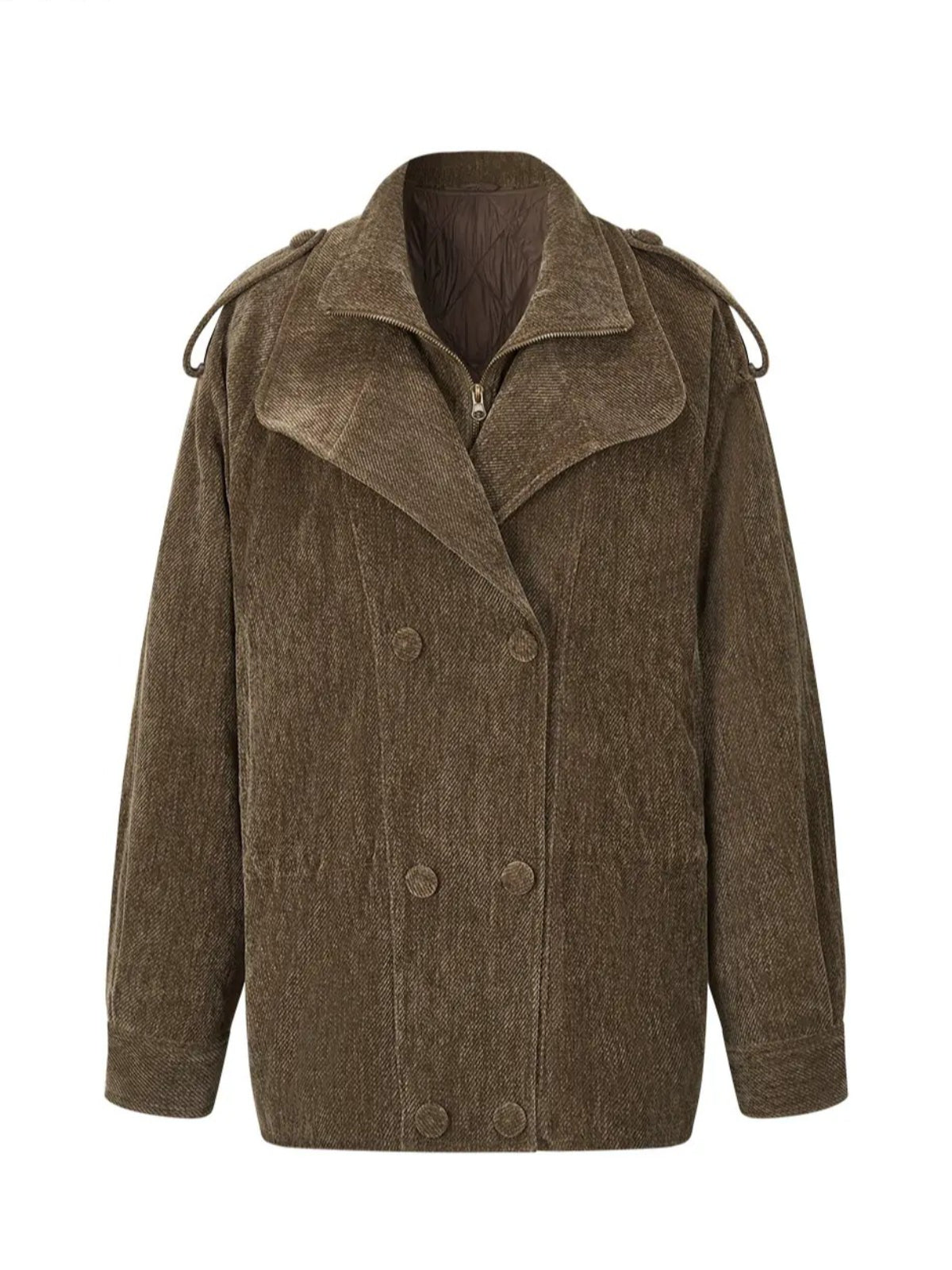Corduroy Hooded Down Jacket