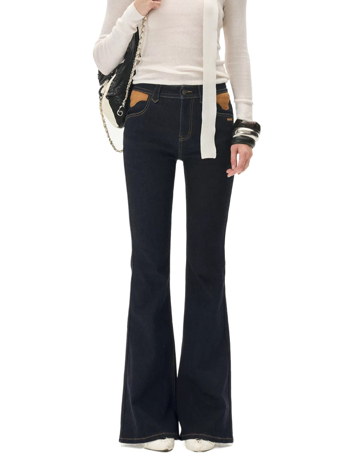 Vintage Raw Denim Slim Flare Jeans