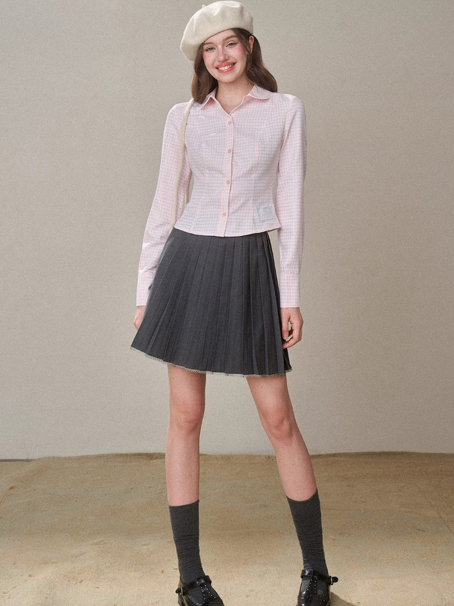 “Cloud” Natural Cotton Plaid Shirt