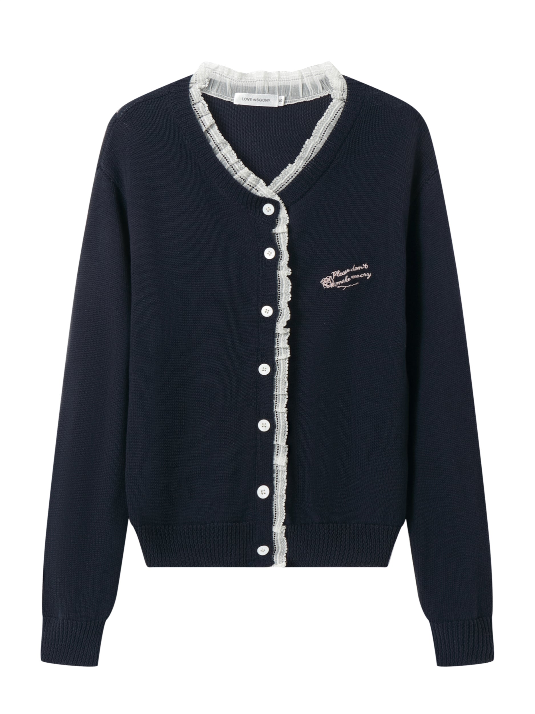 Rose Embroidery Knit Cardigan